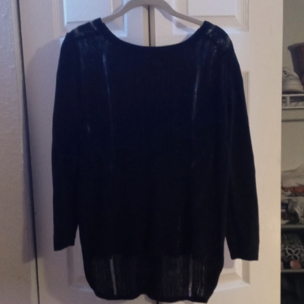 See thru, black sweater